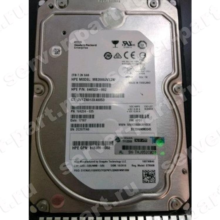 Жесткий Диск HP (Seagate) Enterprise Capacity 3.5 HDD v5 ST2000NM0045 2Tb (U1200/7200/128Mb) 512n 12G SAS 3,5" For Gen5 Gen6 Gen7 Gen8 Gen9 Gen10 D6020 D6000 Apollo Gen10 StoreVirtual 3000 3200(826549-001)