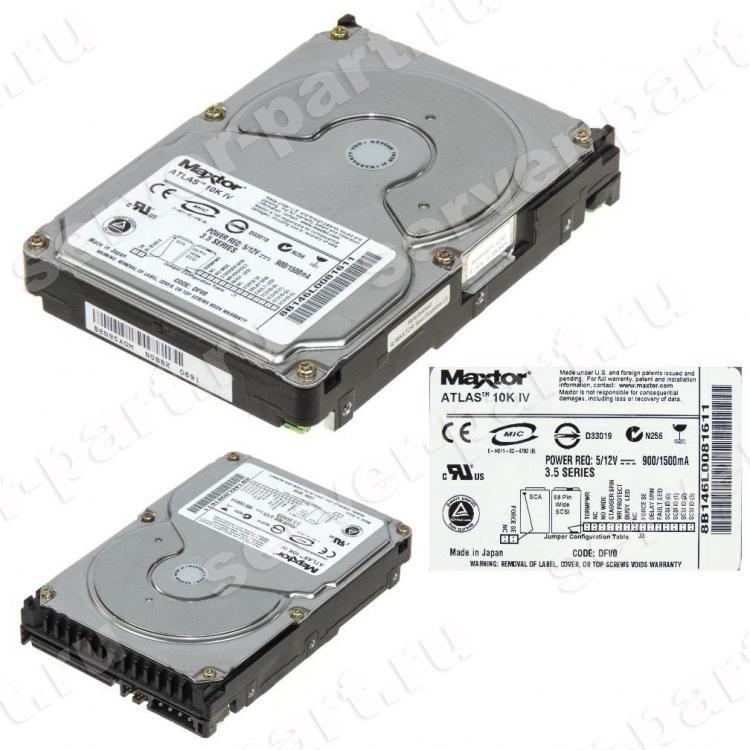 Жесткий Диск Maxtor Atlas 10K-IV 146Gb (U320/10000/8Mb) 68pin U320SCSI(8B146L0)