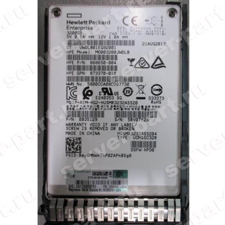 Твердотелый Накопитель SSD SAS HP MO003200JWDLB (HGST) UltraStar SS300 3.2Tb U1200 12G SAS 2,5" For P2000 G3 MSA2052 MSA2050 MSA2042 MSA2040 MSA2000 MSA1050 MSA1040 D2700 Proliant Gen8 Gen9 Gen10(842783-004)