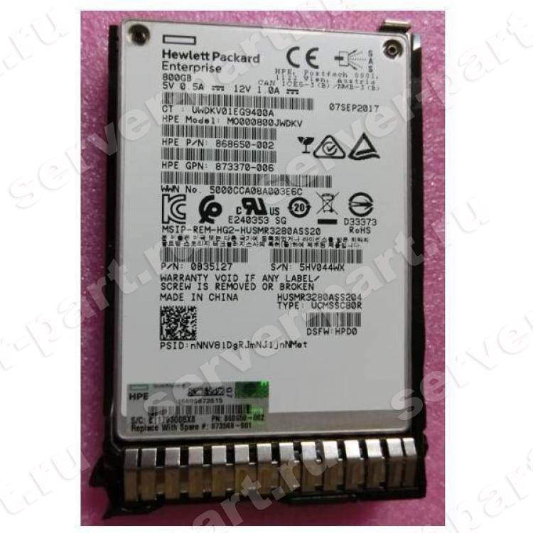 Твердотелый Накопитель SSD SAS HP (HGST) UltraStar SS300 800Gb U1200 12G SAS 2,5" For P2000 G3 MSA2052 MSA2050 MSA2042 MSA2040 MSA2000 MSA1050 MSA1040 D2700 Proliant Gen5 Gen6 Gen7 Gen8 Gen9 Gen10 D6020 Apollo Gen10(860097-001)