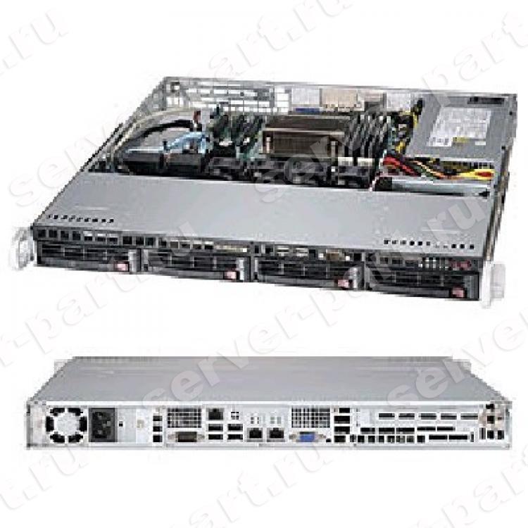 Платформа SuperMicro SuperServer Socket LGA1150 iC224 4DDRIII 6xSAS/SATAIII 4xHotSwap PCI-E16x 2GbLAN IPMI 350Wt ATX 1U(CSE-813MTQ-350CB)