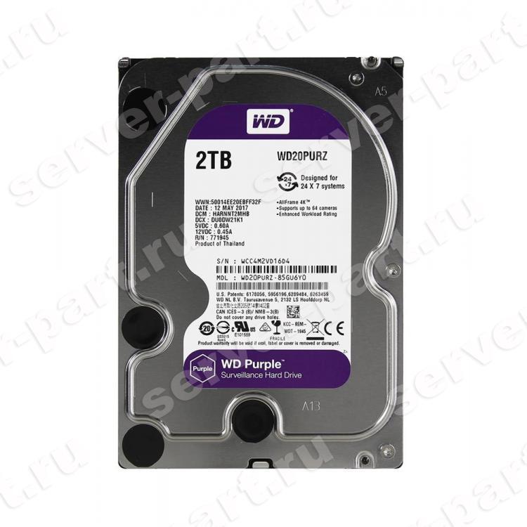 Жесткий Диск Western Digital Purple 2Tb (U600/5400/64Mb) AF 6G SATAIII(WD20PURZ-85GU6Y0) Жесткий Диск Western Digital Purple 2Tb (U600/5400/64Mb) AF 6G SATAIII(WD20PURZ-85GU6Y0)