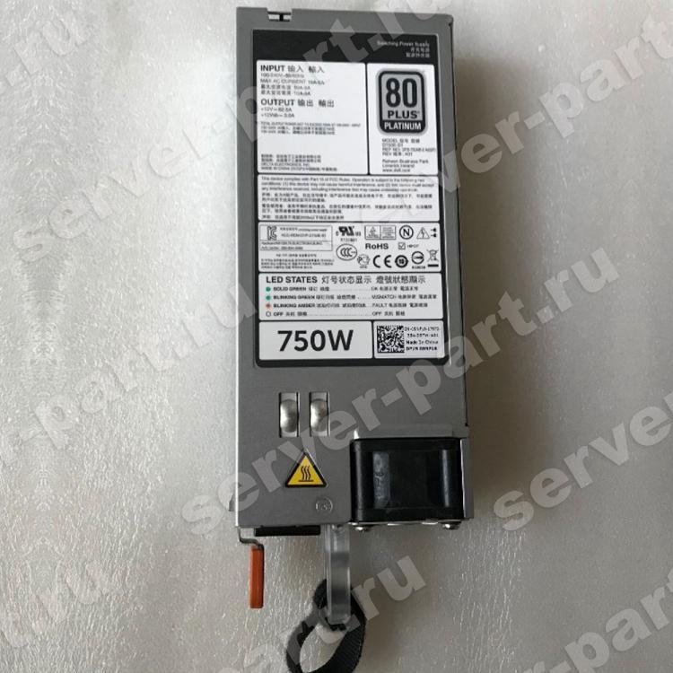 Резервный Блок Питания Dell 750Wt (Astec) Platinum для серверов PowerEdge R530 R540 R630 R640 R730 R730XD R740 R740XD R830 R840 R930 T430 T440 T630 T640 R7415 R7425 PowerVault NX3240 NX3330(9K04T)