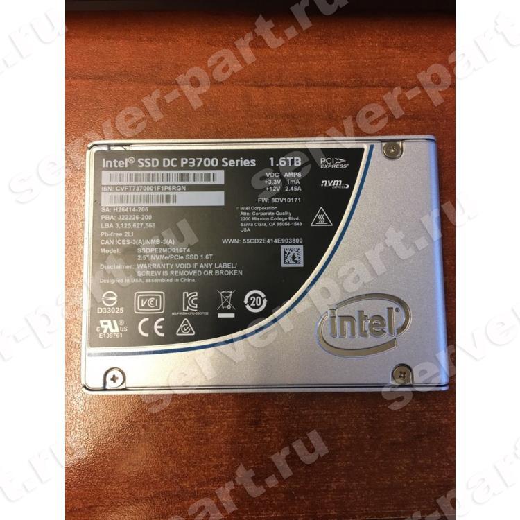 Твердотелый Накопитель SSD Intel SSD DC P3700 Series 1.6Tb 4Гб/сек TRIM MLC NVME PCI-E4x 3.0 2,5" 15mm(SSDPE2MD016T401)