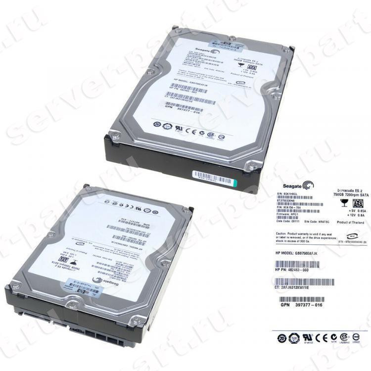 Жесткий Диск HP (Seagate) Barracuda ES.2 ST3750330NS 750Gb (U300/7200/32Mb) NCQ SATAII For Gen5 Gen5p Gen6 Gen7(GB0750EAFJK)