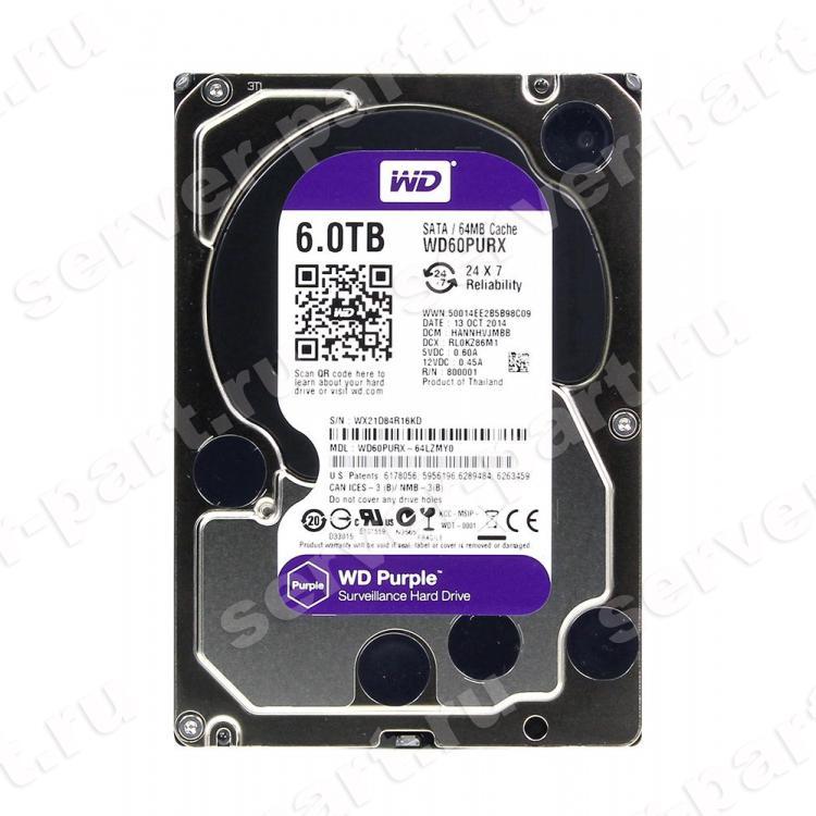 Жесткий Диск Western Digital Purple 6Tb (U600/IntelliPower/64Mb) 6G SATAIII(WD60PURX-64LZMY0)