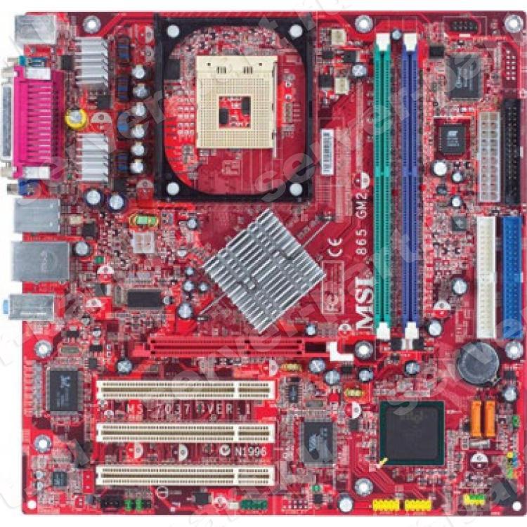 Материнская Плата Micro-Star i865PE Socket 478 HT 2DualDDR400 SATA U100 AGP8x 3PCI SVGA LAN AC97 IEEE1394 mATX(MS-7037 865PEM3-ILS)