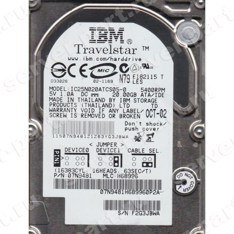 Жесткий Диск Hitachi Travelstar 40GNX 20Gb (U100/4200/8Mb) IDE 2,5"(IC25N020ATCS05-0) Жесткий Диск Hitachi Travelstar 40GNX 20Gb (U100/4200/8Mb) IDE 2,5"(IC25N020ATCS05-0)