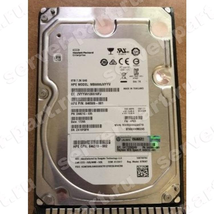 Жесткий Диск HP (Seagate) Enterprise Capacity 3.5 HDD v5 ST6000NM0245 6Tb (U1200/7200/256Mb) 512n 12G SAS 3,5" For Gen5 Gen6 Gen7 Gen8 Gen9 Gen10 D6020 D6000 Apollo Gen10 StoreVirtual 3000 3200(862140-001)