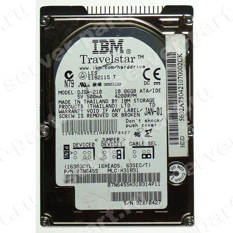 Жесткий Диск IBM Travelstar 20GN 6Gb (U66/4200/0,5Mb) IDE 2,5"(DJSA-210)