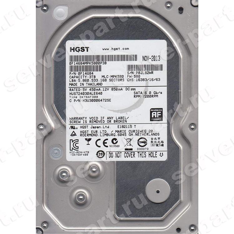 Жесткий Диск Hitachi Ultrastar 7K4000 3Tb (U600/7200/64Mb) 512e 6G SATAIII(0F14684) Жесткий Диск Hitachi Ultrastar 7K4000 3Tb (U600/7200/64Mb) 512e 6G SATAIII(0F14684)