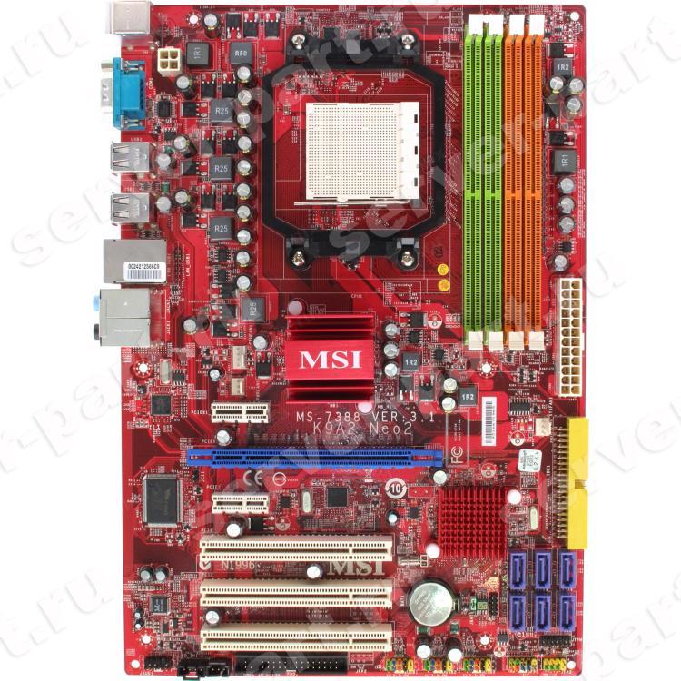 Материнская Плата Micro-Star AMD790X SocketAM2+ 4DualDDRII-800 4SATAII U133 2PCI-E16x PCI-E1x 2PCI AC97-8ch LAN1000 IEEE1394 ATX(MS-7388 K9A2 CF-F)
