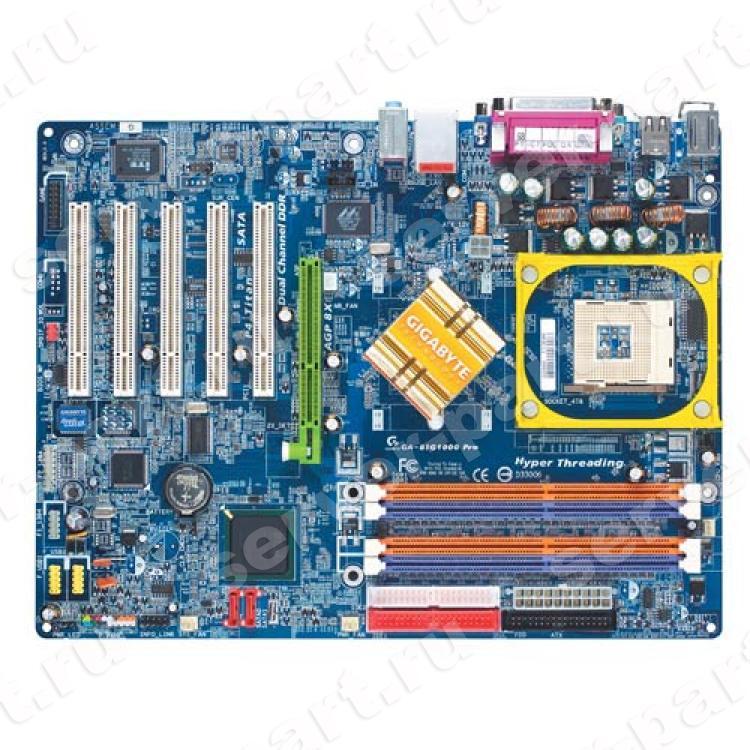 Материнская Плата Gigabyte i865PE Socket 478 HT 4DualDDR400 2SATA U100 AGP8x 5PCI AC97 LAN1000 IEEE1394 ATX(GA-8IG1000 Pro-G v3.1)