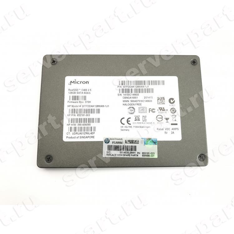 682418 001 SSD HP Micron RealSSD C400 MTFDDAK128MAM 1J1 128Gb U600 6G SATAIII 2 5 682418 001 Server Part
