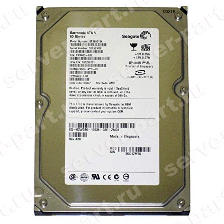 Жесткий Диск Seagate Barracuda ATA V 60Gb (U100/7200/2Mb) IDE(ST360015A)