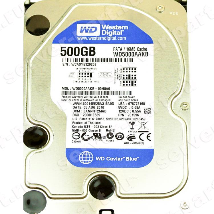 Жесткий Диск Western Digital Caviar Blue 500Gb (U100/7200/16Mb) IDE(WD5000AAKB-00UKA0)