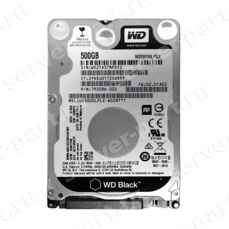 Western Digital Black 500Gb U600 7200 32Mb 6G SATAIII 2 5 7mm WD5000LPLX 00ZNTT0
