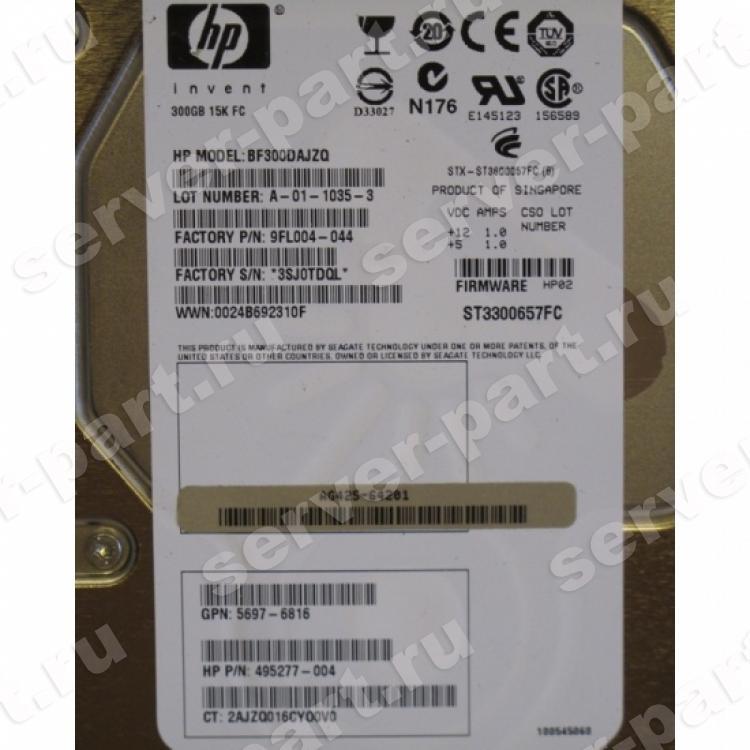 Жесткий Диск HP (Seagate) Cheetah 15K.7 ST3300657FC 300Gb (U4096/15000/16Mb) 40pin Fibre Channel 3,5" For StorageWorks EVA 4400 6400 8400 M6412 EVA 4100 4000 6100 6000 8100 8000 M5314(454411-001)