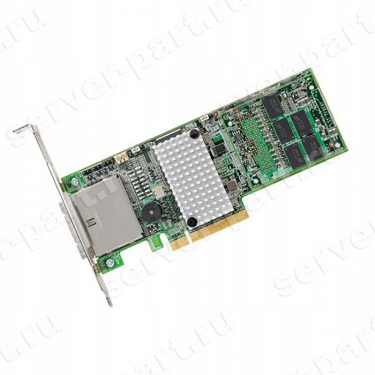 Контроллер SAS RAID Intel (LSI Logic) MegaRAID SAS CPU XOR PowerPC 800Mhz LSISAS2208 1Gb DDRIII CacheVault Flash Ext-2xSFF8088 8xSAS/SATA RAID60 U600 PCI-E8x 2.0(RS25SB008)