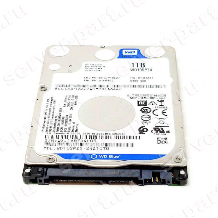 Жесткий Диск Western Digital Blue 1Tb (U600/5400/128Mb) 6G SATAIII 2,5"7mm(WD10SPZX-00Z10T0)