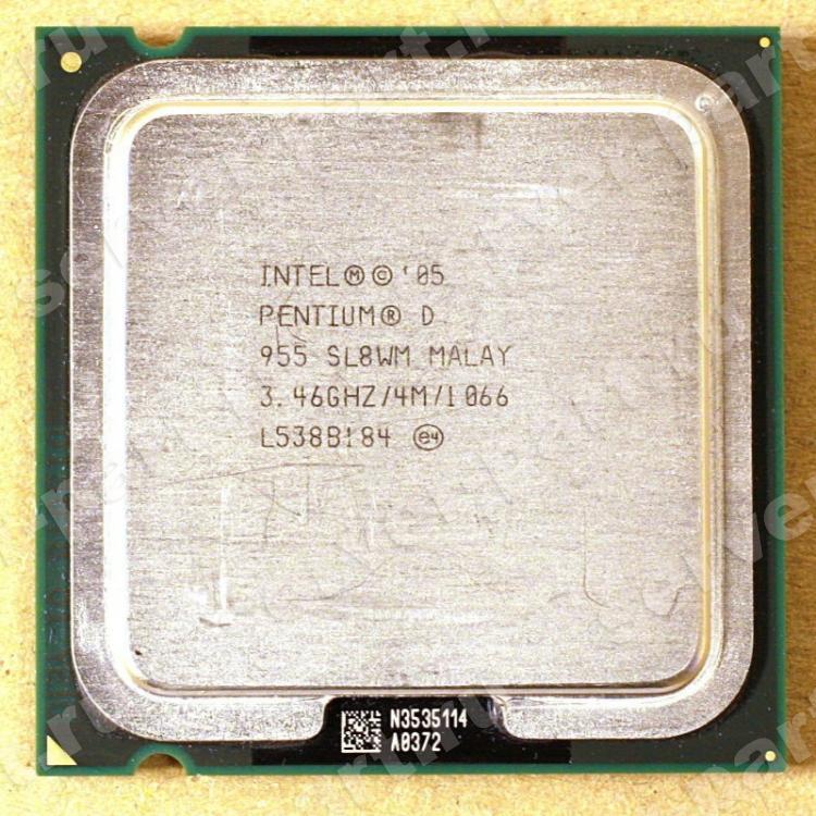 Процессор Intel Pentium Extreme Edition 955 3467Mhz (1066/L2-4Mb) VT 2x Core 130Wt LGA775 Presler(SL9K6)
