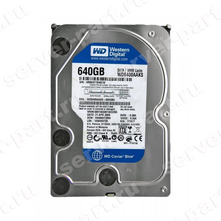 Жесткий Диск Western Digital Caviar Blue 640Gb (U300/7200/16Mb) SATAII(WD6400AAKS-00A7B0)