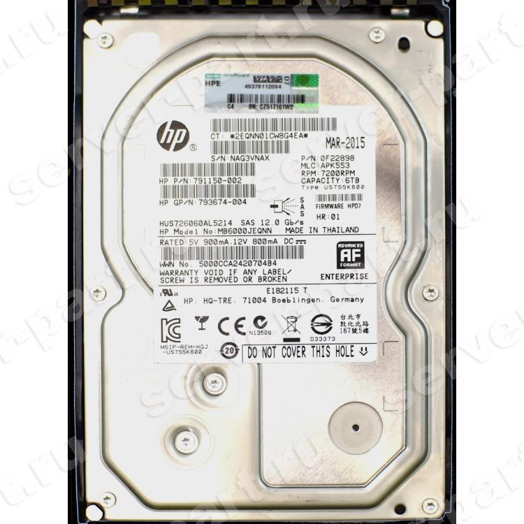 Жесткий Диск HP (HGST) Ultrastar 7K6000 HUS726060AL5214 6Tb (U1200/7200/128Mb) AF Secure Erase 512e 12G SAS 3,5" For Gen5 Gen6 Gen7 Gen8 Gen9 Gen10 D6020 D6000 Apollo Gen10 StoreVirtual 3000 3200(793770-001) Жесткий Диск HP (HGST) Ultrastar 7K6000 HUS726060AL5214 6Tb (U1200/7200/128Mb) AF Secure Erase 512e 12G SAS 3,5" For Gen5 Gen6 Gen7 Gen8 Gen9 Gen10 D6020 D6000 Apollo Gen10 StoreVirtual 3000 3200(793770-001)