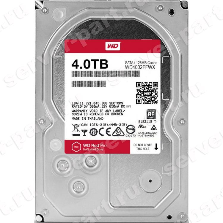 Жесткий Диск Western Digital Red Pro Nasware 3.0 4Tb (U600/7200/128Mb) AF NCQ 6G SATAIII(WD4002FFWX-68TZ4N0)
