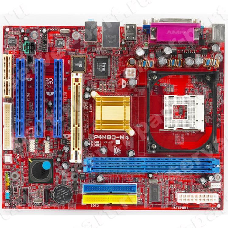 Материнская Плата Biostar P4M800 Socket 478 HT 2DDR400 2SATA U133 AGP8x 3PCI SVGA AC97 LAN mATX(P4M80-M4)
