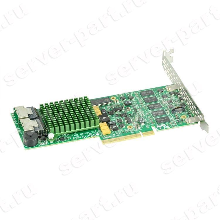 Контроллер SAS RAID SuperMicro LSISAS2008 512Mb DDRII Int-2xSFF8087 8xSAS/SATA RAID60 U600 6G LP UIO PCI-E8x For Motherboards H8DGU-LN4F+ H8DGU-F H8SMU H8DMU+ PDSMU X7DAL-E X7DAL-E+ X7DBN X7DBU X7DCU X7DWA-N X7DWN+ X7DWU(AOC-USAS2LP-H8iR)