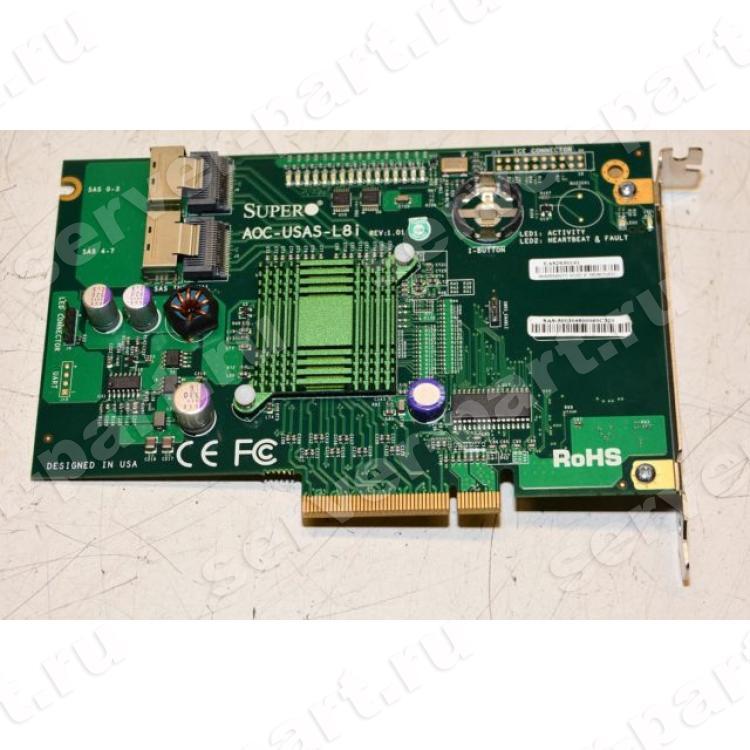 Контроллер SAS SuperMicro LSI1068E 16Mb Int-2xSFF8087 8xSAS/SATA RAID10(5) U300 UIO PCI-E8x For Motherboards H8SMU H8DMU+ PDSMU X7DAL-E X7DAL-E+ X7DBN X7DBU X7DCU X7DWA-N X7DWN+ X7DWU Servers 6015B-UR 6015B-NTR 6015B-NT 6015B-U(AOC-USAS-L8i)
