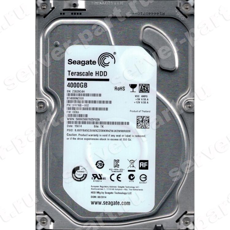 Жесткий Диск Seagate Terascale 4Tb (U600/5900/64Mb) Instant Secure Erase 6G SATAIII(ST4000NC000)