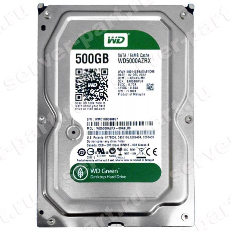 Жесткий Диск Western Digital Caviar Green 500Gb (U600/IntelliPower/64Mb) 6G SATAIII(WD5000AZRX-00A8LB0)
