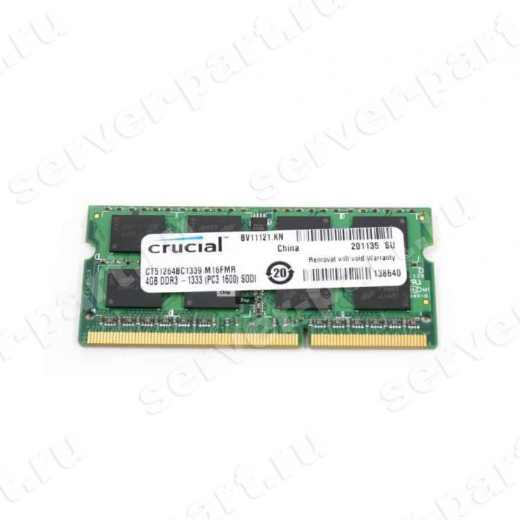 RAM SO-DIMM DDRIII-1333 Crucial 4Gb 2Rx8 PC3-10600S(CT51264BC1339.M16FMR)