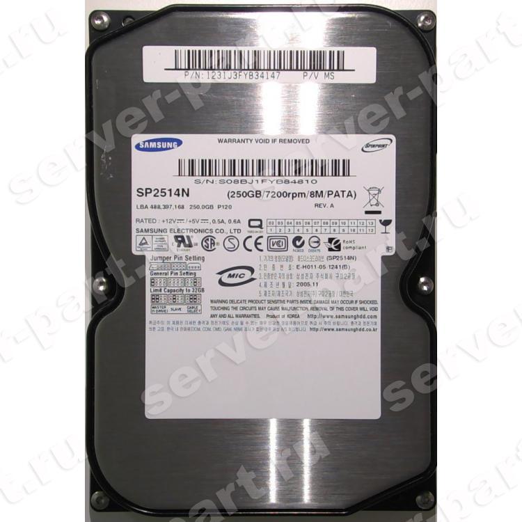Жесткий Диск Samsung SpinPoint P120 250Gb (U133/7200/8Mb) IDE(SP2514N)