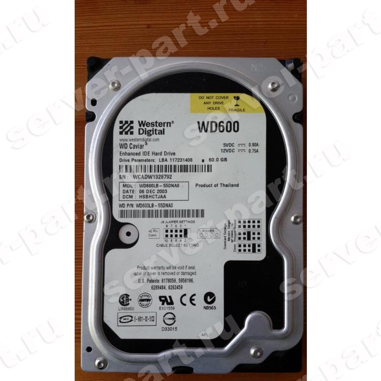 Жесткий Диск Western Digital Caviar 60Gb (U100/7200/2Mb) IDE(WD600LB)