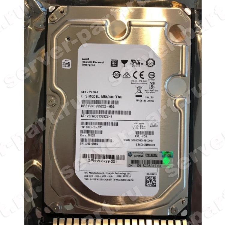 Жесткий Диск HP (Seagate) Enterprise Capacity 3.5 HDD v4 ST6000NM0034 6Tb (U1200/7200/128Mb) 512e 12G SAS 3,5" For Gen5 Gen6 Gen7 Gen8 Gen9 Gen10 D6020 D6000 Apollo Gen10 StoreVirtual 3000 3200(793697-B21)