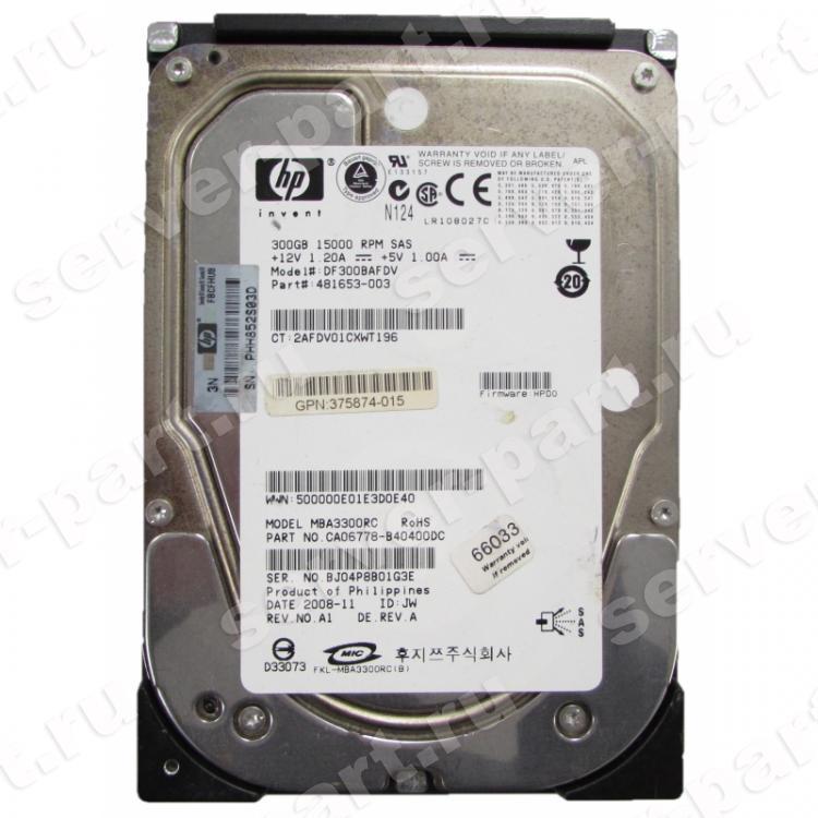 Жесткий Диск HP (Fujitsu) MBA3300RC 300Gb (U300/15000/16Mb) Dual Port SAS 3,5" For Gen4 Gen5 Gen6 Gen7(416248-001)