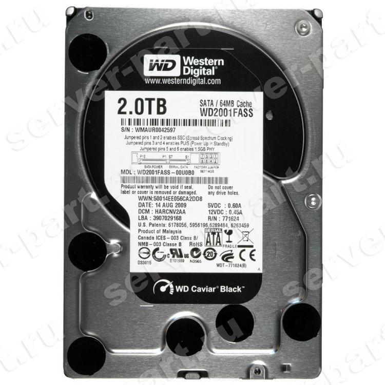 Жесткий Диск Western Digital Caviar Black 2Tb (U300/7200/64Mb) SATAII(WD2001FASS-00U0B0)