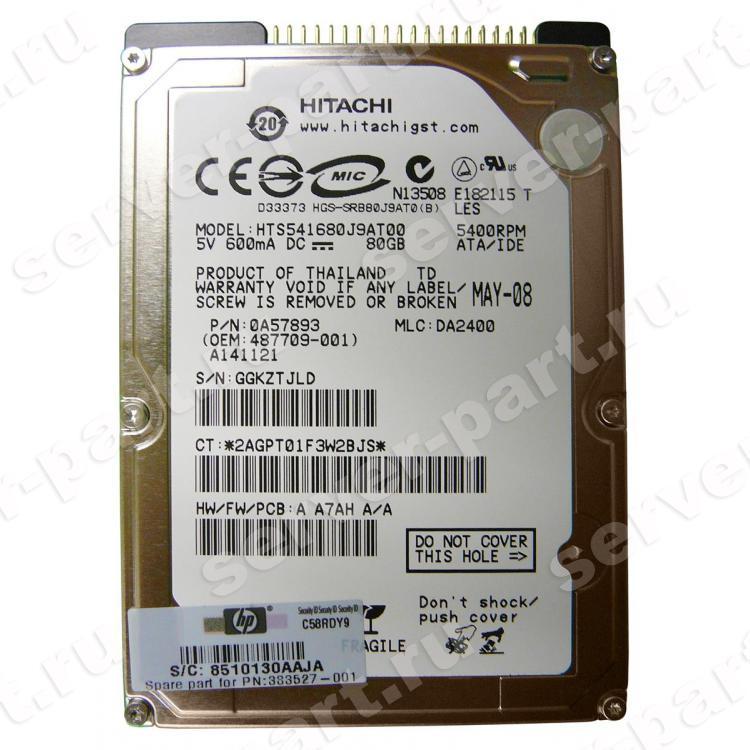Жесткий Диск Hitachi Travelstar 5K160 80Gb (U100/5400/8Mb) IDE 2,5"(HTS541680J9AT00)