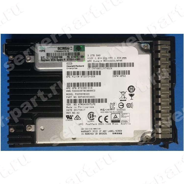 Твердотелый Накопитель SSD SAS HP MO003200JWFWR (Toshiba) 3.2Tb U1200 12G SAS 2,5" For P2000 G3 MSA2052 MSA2050 MSA2042 MSA2040 MSA2000 MSA1050 MSA1040 D2700 Proliant Gen8 Gen9 Gen10(873367-B21)