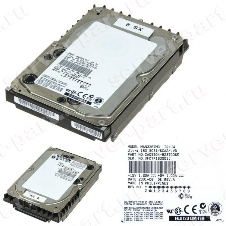 Жесткий Диск Fujitsu 36,6Gb (U160/10000/8Mb) 80pin U160SCSI(CA05904-B200)