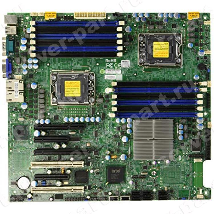 Материнская Плата Supermicro i5520 Dual Socket 1366 12DDR3 6SATAII PCI-E16x 3PCI-E8x PCI-E1x SVGA 2xGbLAN E-ATX 1U 6400Mhz(X8DTI-F)