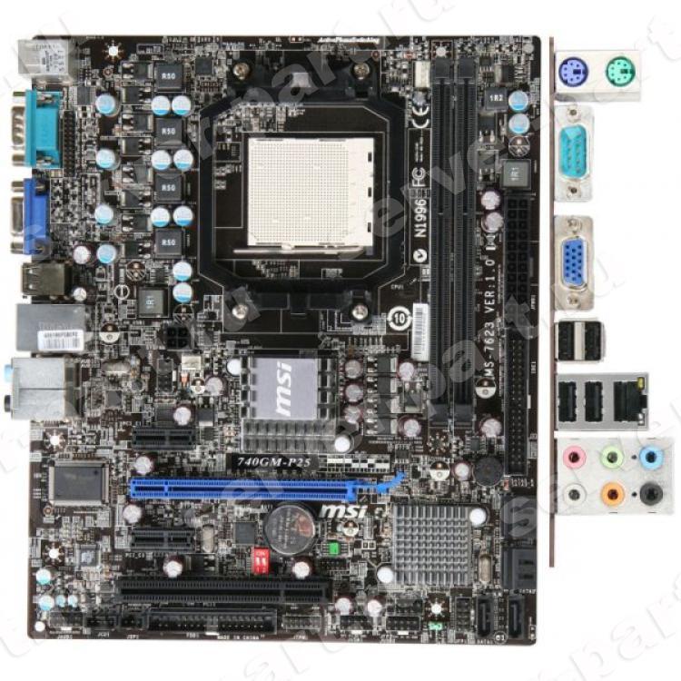 Материнская Плата Micro-Star AMD740G SocketAM3 2DualDDRIII 6SATAII U133 PCI-E16x PCI-E1x PCI SVGA LAN1000 VIA-8ch mATX(MS-7623 740GM-P25)