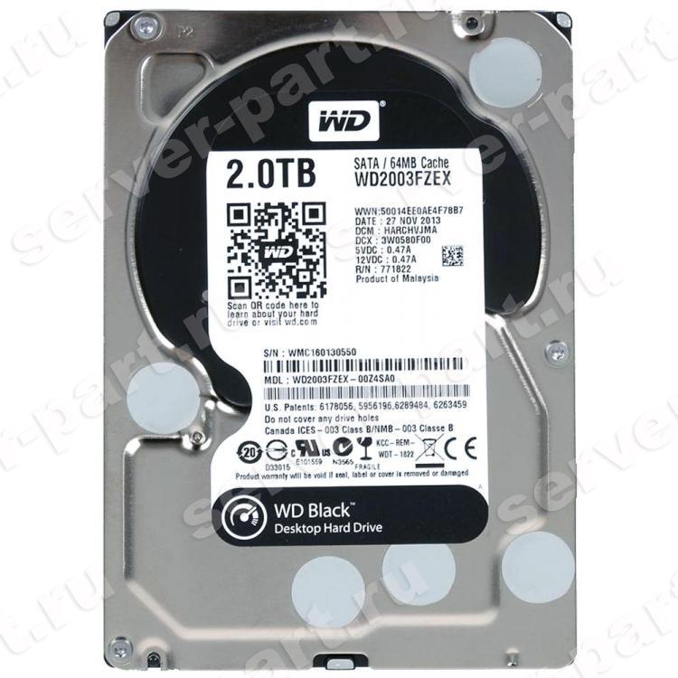 Жесткий Диск Western Digital Black 2Tb (U600/7200/64Mb) AF 6G SATAIII(WD2003FZEX-00Z4SA0)