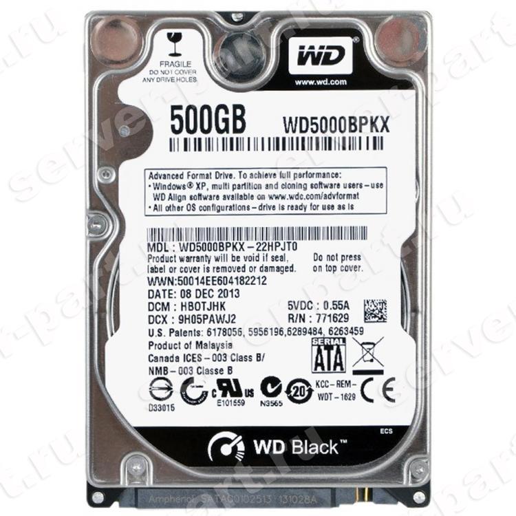 Жесткий Диск Western Digital Black 500Gb (U600/7200/16Mb) 6G SATAIII 2,5"(WD5000BPKX-22HPJT0)