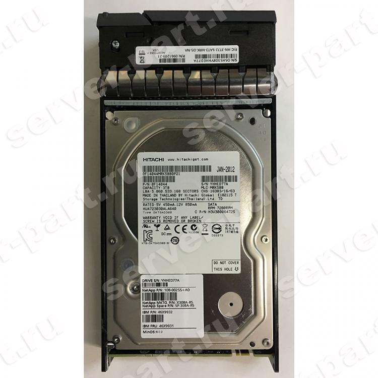 Жесткий Диск Network Appliance (NetApp) (Hitachi) Ultrastar 7K3000 HUA723030ALA640 3Tb (U600/7200/64Mb) 6G SATAIII To SAS For FAS6220 FAS3270 FAS3240 FAS3220 FAS2220 FAS3170 FAS3160 FAS3140 FAS3070 DS4243(00V7471)