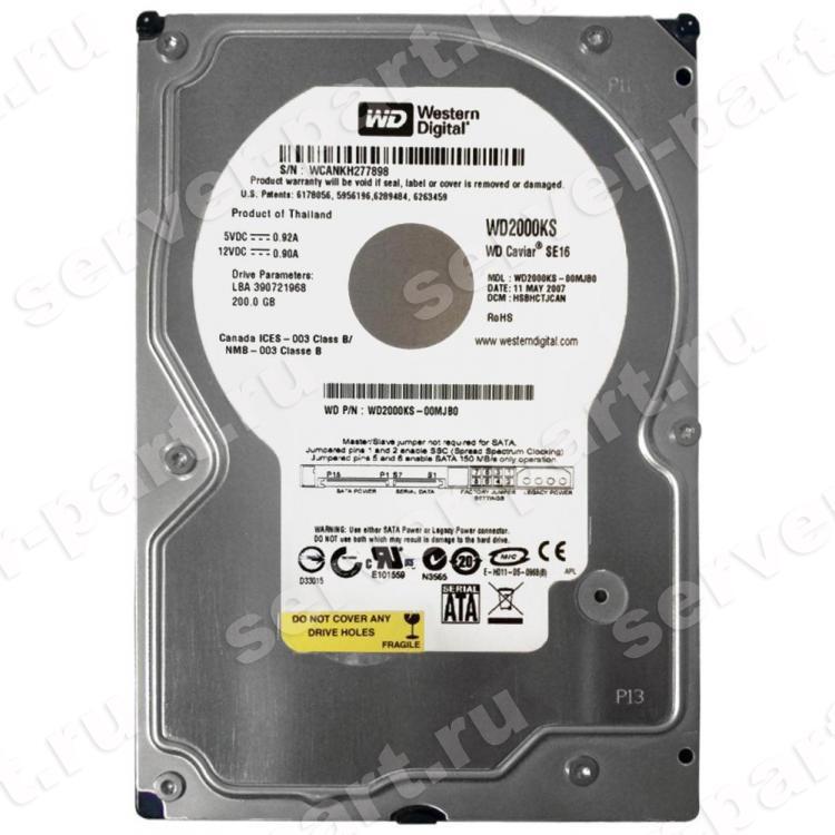 Жесткий Диск Western Digital Caviar SE16 200Gb (U300/7200/16Mb) SATAII(WD2000KS)