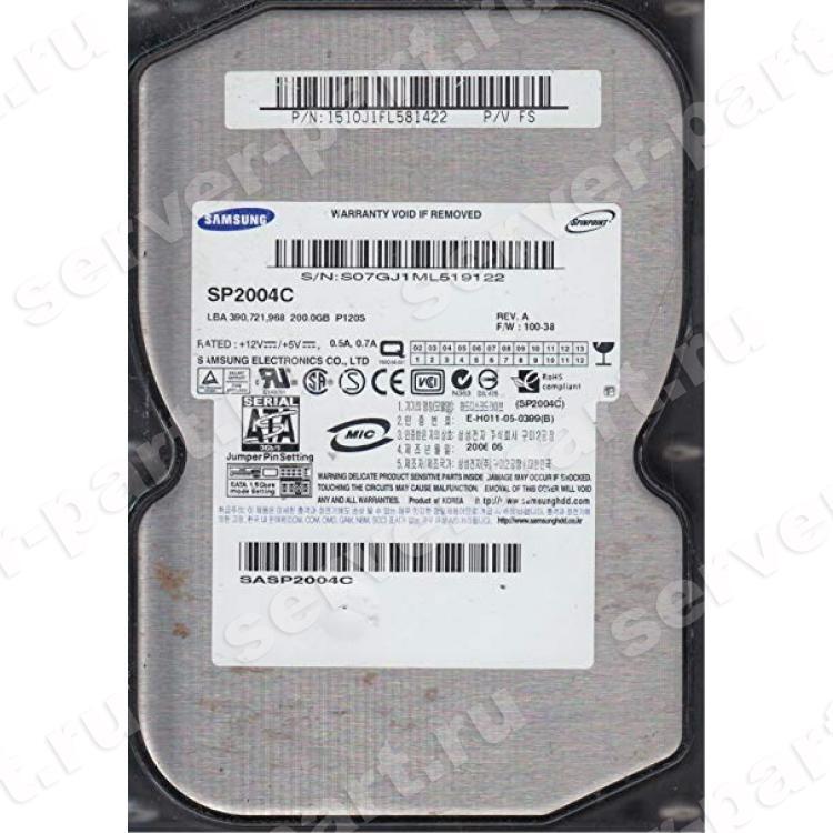Жесткий Диск Samsung Spinpoint P120S 200Gb (U300/7200/8Mb) SATAII(SP2004C)