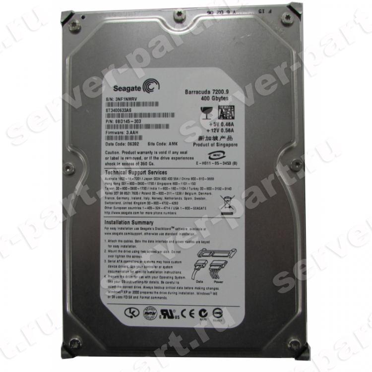 Жесткий Диск Seagate Barracuda 7200.9 400Gb (U300/7200/16Mb) NCQ SATAII(ST3400633AS)